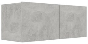 Set dulapuri TV, 4 piese, gri beton, PAL Gri beton, 80 x 30 x 30 cm, 1