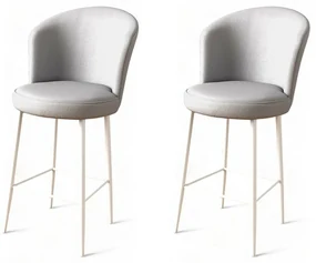 Set de scaune de bar Uras Grey and White, 2 buc.
