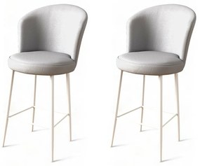 Set de scaune de bar Uras Grey and White, 2 buc.