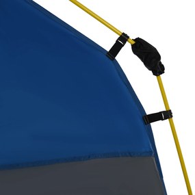 Outsunny Cort camping familial 4 persoane, montare pop-up rapidă, ușor, ventilat, 4 ferestre anti-soare, 2,4x2,4x1,99 m, gri/albastru | Aosom Romania