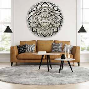 SENTOP | Pictură murală 3D mare din lemn I Mandala comunicării