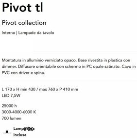 Veioza/Lampa de masa LED Pivot tl negru