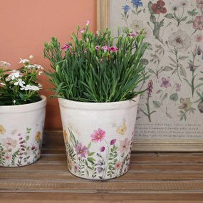 Ghiveci cu motiv floral, H16/16.5 cm Avignon