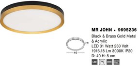 Plafoniera moderna LED MR JOHN, diametru 40cm