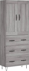 vidaXL Dulap înalt, gri sonoma, 69,5x34x180 cm, lemn compozit