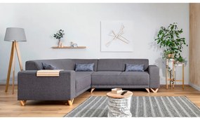 Colțar gri extensibil/cu spațiu de depozitare (cu colț pe partea stângă/în formă de ”L”) Classy Sophie – Miuform