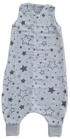 Sac de dormit cu picioare de vara din muselina 2-4 ani Kidizi Galaxy Grey, 100% bumbac, 0.5 tog