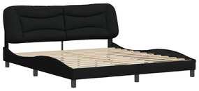 3207788 vidaXL Cadru de pat cu tăblie, negru, 180x200 cm, textil