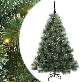 vidaXL Brad de Crăciun artificial cu 150 LED Verde 150 cm PE și PVC