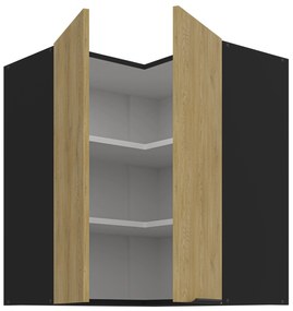 Dulap superior de bucătărie de colț Carminia 60x60 GN-72 2F (90) (stejar cremona + negru). 1128001