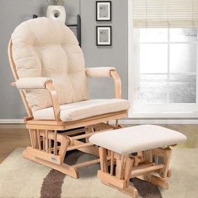 Fotoliu confortabil de relaxare cu taburet Catini TREVISO lemn deschis