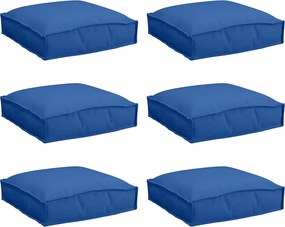 vidaXL Pernă 6 pcs Albastru regal 40 x 40 x 8 cm Material Oxford