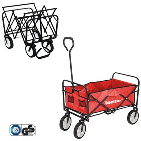 Cărucior de plajă pliabil de grădină roșu