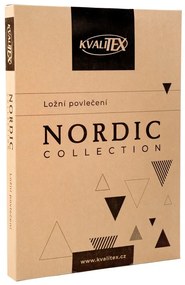 Lenjerie de pat din bumbac Kvalitex Nordic Grid gri, 140 x 220 cm, 70 x 90 cm