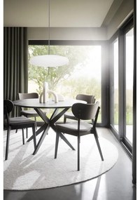 Masă de dining rotundă cu blat cu aspect de lemn de stejar 120x120 cm Calverton - Rowico