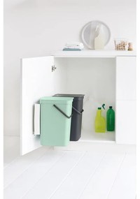 Coș de gunoi verde mentă/gri închis de reciclat/ încorporat din plastic 32 l Sort &amp; Go – Brabantia