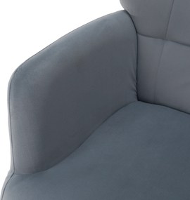 Fotoliu cu suport pentru picioare, ţesătură Velvet gri/negru, HABEN