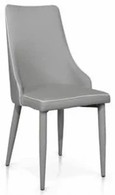 Scaun Molino, piele ecologica, structura metalica - GRI DESCHIS