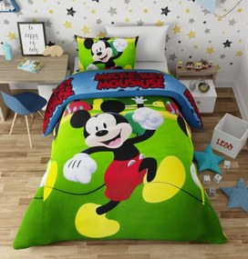 Lenjerie de pat copii bumbac Mikey Club /160x200 cm dimensiune standard