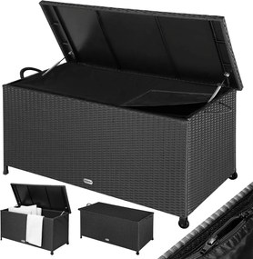 Ladă de depozitare din poliratan RICCO, 117 x 53 x 60cm, negru Casaria