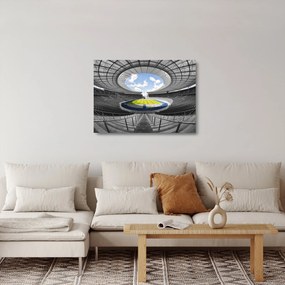 Tablou pe sticlă - stadionul de fodbal (70x50 cm)