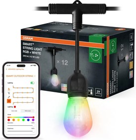 Osram - SMART+ STRING ghirlandă LED RGB dimmabilă pentru exterior 12xLED/230V 7,47m IP44 Wi-Fi