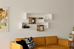 Raft de perete Karen - Walnut, White
