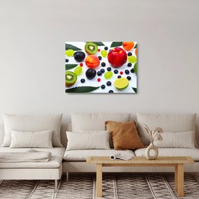 Tablou pe sticlă - fructe cu picături de apă (70x50 cm)