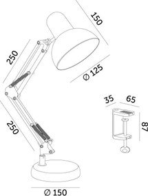 Lampă de masă AURIQ 1xE27/60W/230V alb
