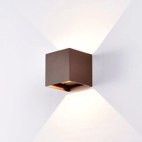 Aplica LED de perete iluminat exterior ambiental IP54 DAVOS corten