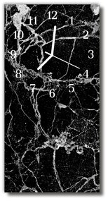 Ceas de perete din sticla vertical Arta naturala negru de piatra