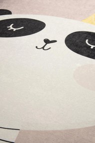 Covor de Copii King Panda, Roz - Alb, 160x100 cm