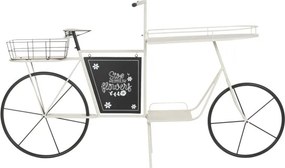Stand decorativ alb, cu rafturi din metal , tip "Retro Bicycle"