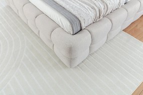 Pat tapițat Magnelio 160x200 cu ladă de depozitare - bej țesătură ușor de curățat Leo 03