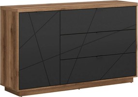 Comoda FORN, nuc/negru mat, PAL, 156x42.5x93 cm