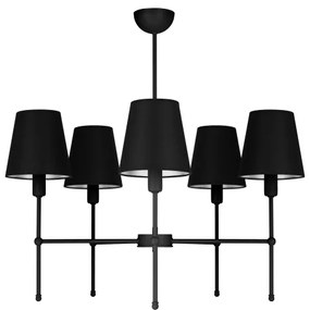 Lustră pe tijă MADELA, 5xE14/40W/230V, negru