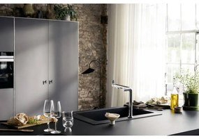 Baterie chiuveta bucatarie crom lucios cu filtru de apa Hansgrohe Aqittura M91 76802000 Crom lucios