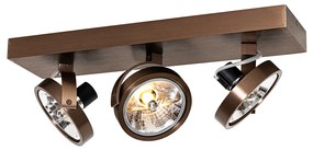 Spot de design bronz închis cu 3 lumini rotativ și înclinabil - Go