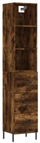 3189714 vidaXL Dulap înalt, stejar fumuriu, 34,5x34x180 cm, lemn prelucrat