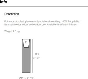 Ghiveci plante design decorativ exterior/interior TOWER 20x80cm