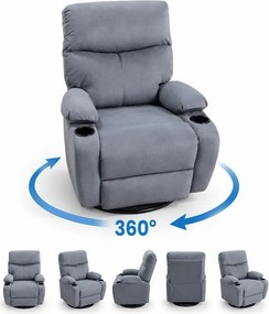 Fotoliu relaxant reglabil AVENBERG EMINENCE, gri