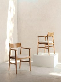 MAZZONI EXPORT LOUIS Bej Deschis/cadru Stejar Natural - SCAUN DIN LEMN TAPIȚAT PENTRU LIVING SUFRAGERIE BUCĂTĂRIE MODERN CLASSIC