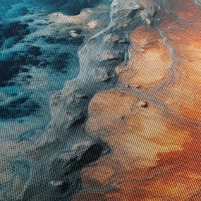 Tablou - Apă și foc (cu ceas) (90x30 cm)