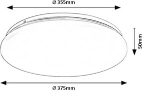Rabalux 71506 - Plafonieră LED pentru baie LUCAS2 24W/230V IP44 4000K diam. 37,5 cm