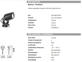 Aplica de perete exterior ELIO AP1 BIANCO