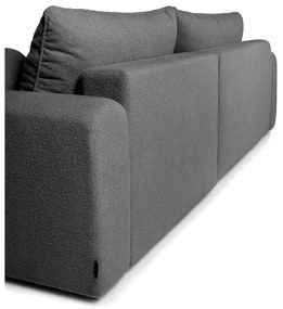 Colțar gri extensibil cu tapițerie din țesătură bouclé (cu colț pe partea dreaptă) Quinoa – Bonami Selection