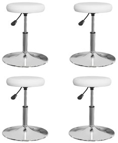 vidaXL Scaune de bucătărie, 4 buc., alb, piele ecologică