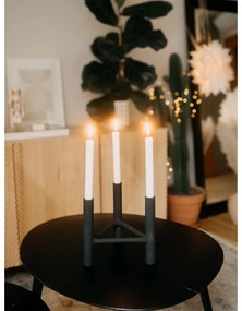 Sfeșnic din aluminiu Bloomingville Deeb, înălțime 20 cm, negru