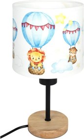 Brilagi - Lampă de masă BOBO WOOD 1xE27/25W/230V stejar/negru/alb/cu animale