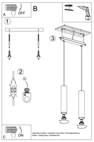 Lustră pe cablu Sollux SL.1480 LAGOS 2xGU10/10W/230V crem